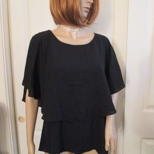 PATRICIA LUCA black blouse - sz S - MSRP $78.00